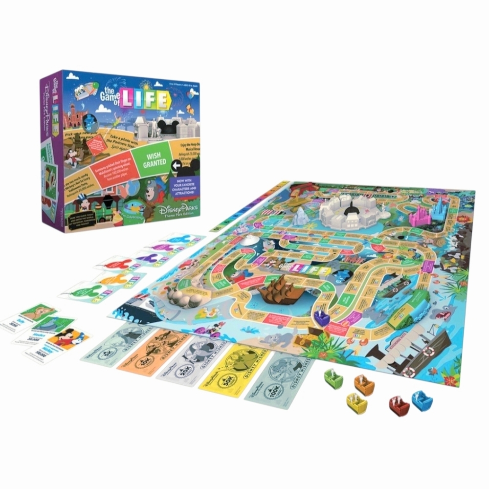 NIB *The Game of Life: Disney Parks Theme Park Edition Board Game (2-4 Players)